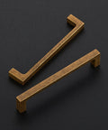 10 Pack Solid 5 Inch Square Cabinet Handles Antique Brass Pulls For Kitchen Cabinets And Drawers, Durable Drawer Pulls on black background