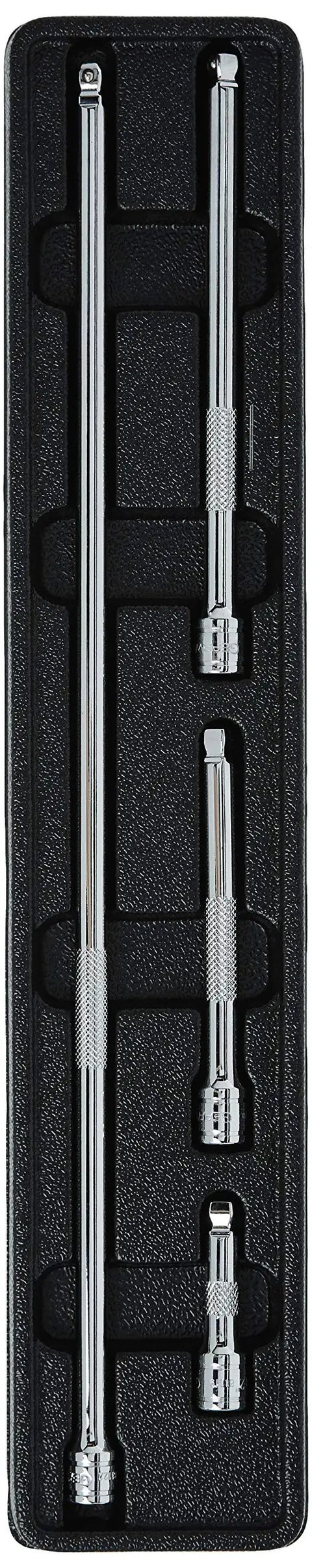 Wobble Extension Set For One Quarter Inch Drive With Two Inch, Four Inch, Six Inch And Fourteen Inch Extensions in foam tray