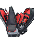 Heavy Duty Tool Backpack For Pros With 51 Pockets HVAC Electrician Plumber Garden Tool Carrier Built Tough In 600D Polyester Open View