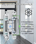 Heavy Duty Hidden Door Hinges 2 Pack, 6 Inch Concealed Hinge showing 3-way adjustment system for secure door alignment.