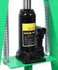 6 Ton H Frame Hydraulic Shop Press With Adjustable Working Table, Green Benchtop Press showing hydraulic jack close-up