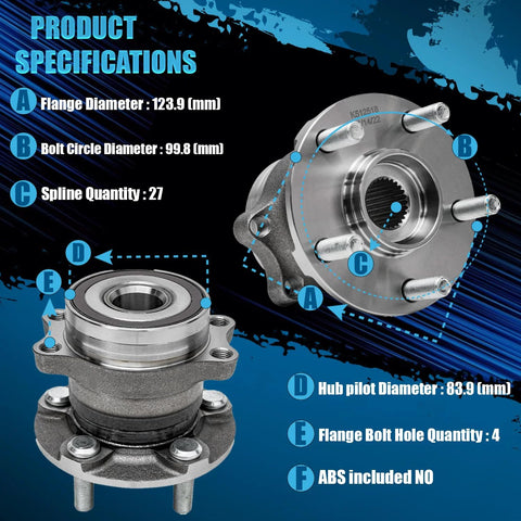 Beefy Rear Wheel Bearing Hub Assembly Five Lug For Subaru Forester 2014 To 2018 Impreza 2012 To 2021 Crosstrek