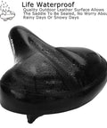 Ultra Comfortable Oversized Bike Seat With Memory Foam Padding and Extra Wide Soft Saddle, waterproof finish, side view