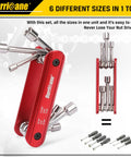 6 In 1 Folding Hex Nut Driver Set With SAE Sizes 3/16, 1/4, 5/16, 11/32, 3/8, 7/16 Inch Cr-V Steel Shank And Premium Aluminum Handle