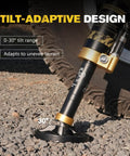 Portable Hydraulic Recovery Jack With Lift Mate For Off Road 4x4 SUVs, ATVs, And UTVs, Beefy 19,400 Lb Lifting Capacity, Rugged Aluminum And Steel Construction Built To Tackle Mud, Trails, And Rough Terrain shown on uneven terrain with 30-degree tilt adaptive design.