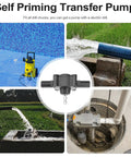 Professional Self Priming Electric Drill Water Pump For No Sweat Liquid Transfer And Portable Handheld System With Slick Engineering For Straight Up Fresh Water Oil Flow in use with various water sources.