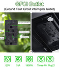Close-up of GFCI outlet on Outdoor Wall Light With GFCI Outlet And Remote Plug In Porch Patio Entryway Lighting Black Finish