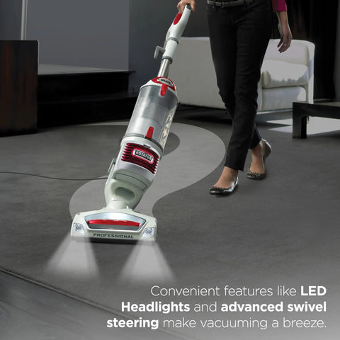 Shark Lift Away Upright Vacuum With Hepa Filter For Pet Hair and Carpet Cleaning White And Red Model Nv501 Powerful Suction Lightweight Design For Home And Stairs Easy Maneuverability
