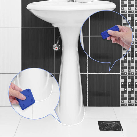 Silicone Caulking Tool Set With Multiple Edges For Kitchen And Bathroom Sealant And Grout Finishing Flexible Smoothing Tools Kit Blue Pro Grade