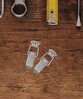 4 Pack Metal Spring Latch Draw Latch Cabinet Door Hardware With Easy Install And Versatile Use, Silver Finish on table