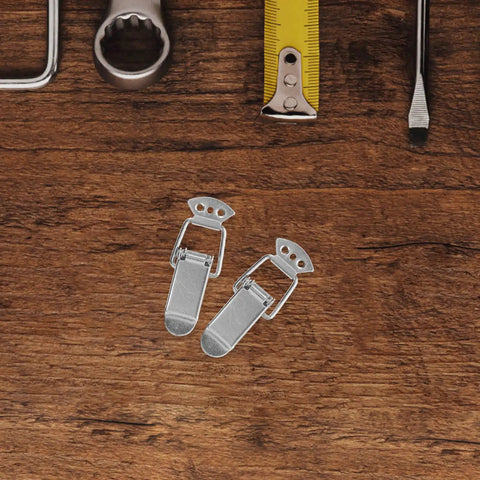 4 Pack Metal Spring Latch Draw Latch Cabinet Door Hardware With Easy Install And Versatile Use, Silver Finish on table