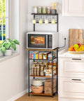 5 Tier Coffee Bar Station With 4 S Shaped Hooks Farmhouse Corner Kitchen Cabinet For Small Spaces Bakers Rack For Kitchen Entryway And Living Room Space Saving Storage by window
