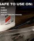 One Gallon Professional Workhorse Ultrasonic Cleaner Fluid Nukes Stubborn Cosmoline Carbon Buildup And Heavy Grease Residue Quickly Wiping Dirtiest Metal Parts Spotless in a cleaning setup.