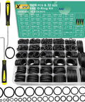 XBVV 1086-piece SAE O-ring kit in clear plastic organizer with 32 sizes; Buna-N rubber O-rings for automotive use, incl. 4 tools