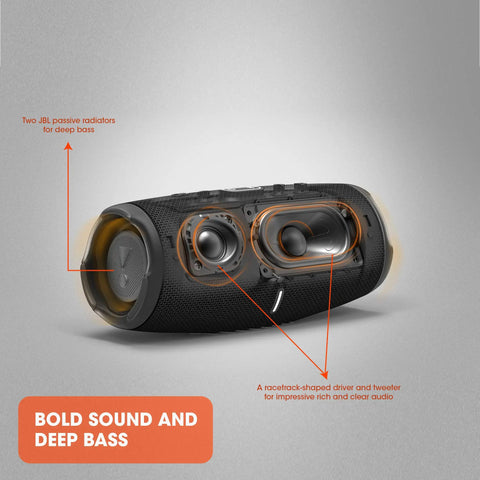 Side view of Charge 5 Portable Waterproof Bluetooth Speaker With USB Power Bank Output 20 Hours Play Time IP67 Beast Mode