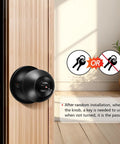 Keyless Entry Door Lock With Handle Set For Front Door, Smart WiFi Lock Kit, Door Knob With Lock, Unified Keys, Easy Install, shown installed.
