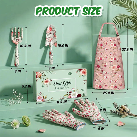gardening apron and gloves set All In One Garden Gift Set For Women