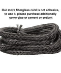 Boao fiberglass stove door gasket rope, 1/2 x 84 in, black braided, close-up