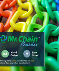 Top Shelf Orange Plastic Barrier Chain Five Hundred Feet Long For Crowd Control And Venue Lines Built Tough With Heavy Duty Polyethylene To Section Off Zones Smooth Doing It No Sweat At All, featuring colorful linked chains.