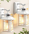 2 Pack Outdoor Motion Lights For House With Dusk To Dawn Sensor, Waterproof Anti Rust Aluminum Wall Sconces With Tempered Glass