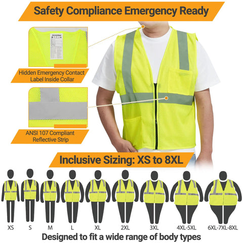 Straight Up Legit High Visibility Safety Vest Featuring Sick Breathable Mesh Ventilation And Broad Reflective Strapping For Ultimate 360 Awareness On Rough Job Sites And All Weather Shifts with emergency label and reflective strip