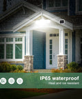 Solar Security Light With Motion Sensor Rechargeable 2400mAh Battery Delivers 1600 Lumen Flood Light IP65 Weatherproof Outdoor