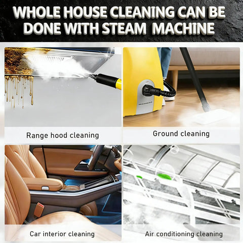 High Pressure Steam Cleaner 3000W Heavy Duty Portable Steamer With 3.5L Tank used for range hood, ground, car, and air conditioning cleaning.