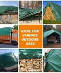 16 Mil Heavy Duty Waterproof Tarp 10 By 10 Feet For Outdoor Use Large Multipurpose Protective Cover With Reinforced Edges And Rustproof Grommets