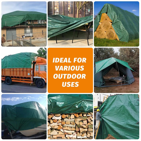 16 Mil Heavy Duty Waterproof Tarp 10 By 10 Feet For Outdoor Use Large Multipurpose Protective Cover With Reinforced Edges And Rustproof Grommets