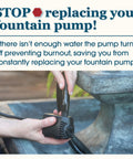 Low Water Shut Off Fountain Pump With Auto Shut Off To Prevent Burnout, 80 GPH, 2 Ft Pumping Height in use by a fountain