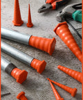Hydraulic Oil Service Plugs Set Three Sizes Large Medium Small 35 Piece Orange Rubber Drip Proof Hose Plugs on Tools and Pipes
