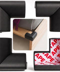 Soft Foam Corner Protectors For Babies And Kids With Pre Taped Adhesive To Shield Sharp Table Edges And Bed Frames keeping your little munchkins safe in matte black four pack.
