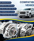 Alternator 150A 12V Replacement Fits 2013 JX35, 2014-2016 QX60, 2013-2017 Pathfinder, 2015-2017 Murano with vehicle list