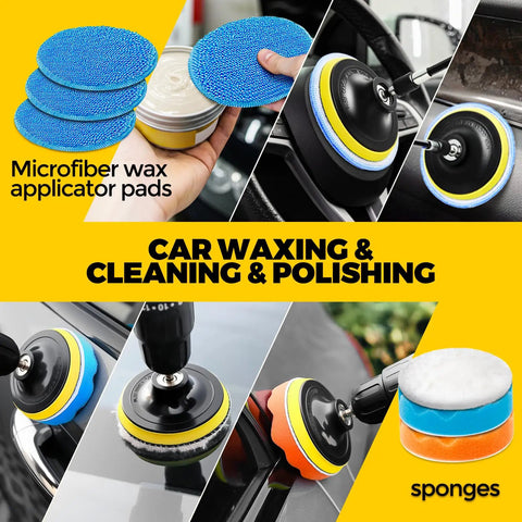 Dope 22 Piece Drill Brush Attachment Kit With Scrub Pads Sponges Buffing Pads Wax Applicator Pads Car Polishing Pads