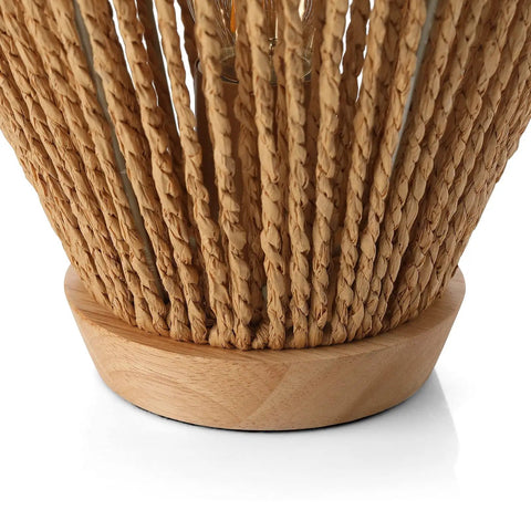 Boho Table Lamps For Bedroom And Living Room With Natural Woven Basket Lanterns And Paper String Shades Compact Size For Nightstands End Tables And Sofa Tables Create Cozy Vibe Lighting With Warm Soft Light And Textured Rattan Finish