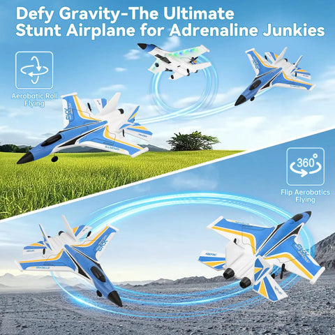 Epic RC Plane for Adults and Kids, Easy to Fly Fighter Jet with aerobatic stunts and outdoor flight display in open sky