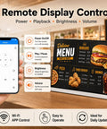 Sleek Digital Menu Board Delivers Eye Catching Multicolor Graphics With Low Power Draw Well Under Forty Watts Brings No Sweat Setup Via Usb And HDMI.