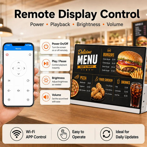 Premium Desktop Digital Menu Board With Smooth Plug And Play Usb Hdmi Link Vivid Multicolor Panel for remote display control