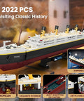 Epic Titanic Model Kit With 2022 Building Blocks, Giant 26.97 Inch Replica Ship, STEM 3D Puzzle Toy For Kids And Adults, Educational Collectible Display For Home Or Office Decor, Realistic Bow, Funnel, And Propeller Detail, side view