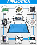 Helping Hands Soldering Station With Soldering Mat And Six Flexible Arms Third Hand Tool, applications overview, montage.