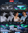 Comparison of Full Color Night Vision showing two smiling people in cars, displaying 4K HDR IMX678 and IMX307 camera features