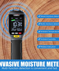 All In One Wood Moisture Meter And Digital Water Tester With Backlit LCD Display, Auto Alarm, Low Battery Indicator, Calibration And Hold Button For Wood Firewood Lumber And Floors, Measures Humidity And Temperature And Helps Detect Mold, invasive meter