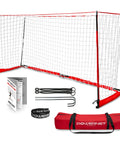 Portable 12x6 Foot Soccer Goal For Backyard Fun And Outdoor Training with net, ground stakes, bungee, and zippered bag