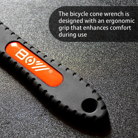 Ergonomic grip detail of 4 Piece Bike Cone Wrench Set For Precise Wheel Hub Adjustments 13mm 14mm 15mm 16mm Carbon Steel