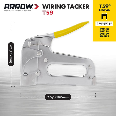 Heavy Duty Staple Gun With Rear Load Magazine for Voice and Data Cables and Wiring, fits wires up to 5/16 inch diameter