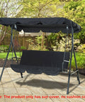 Go To Replacement Outdoor Swing Canopy Top Cover for Patio and Backyard, Fits Porch Swing Glider in Black, 74.80 x 51.97 x 5.91 Inches, Easy Wash, 190T Polyester Taffeta, Only Cover; shown on swing frame