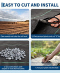 Steps to install Heavy Duty Weed Barrier Landscape Fabric For Garden Beds And Landscaping, Woven Polypropylene Ground Cover Geotextile