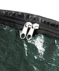 Zipper detail of Pop Up 29.5 Gallon Outdoor Trash Can Collapsible For Parties, Yard Work, Camping, Or Laundry With Secure Zip Lid