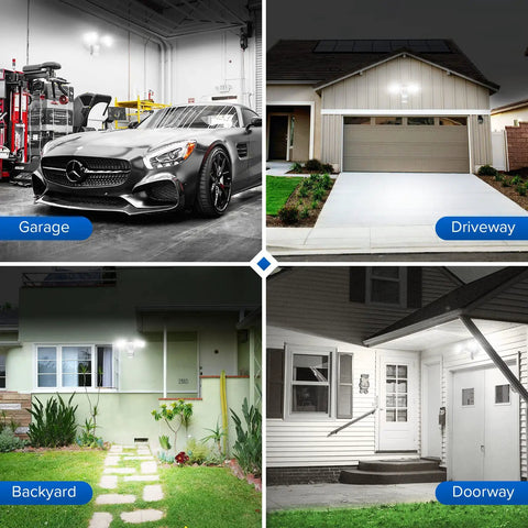 Ultra Bright LED Security Lights With Adjustable Dual Head Motion Sensor, 1800 Lumens, 5000K Daylight, 18W (150W Equivalent), Waterproof Outdoor Floodlights For Wide Coverage And Night Safety