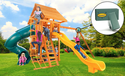 Easy 1-2-3 A-Frame Swing Set Brackets With All Mounting Hardware For Free Standing Outdoor Playset Green Built Tough And Simple To Install For Backyard Fun
